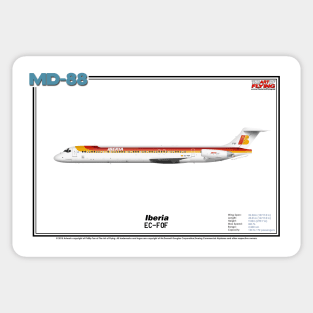 McDonnell Douglas MD-88 - Iberia (Art Print) Sticker